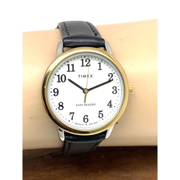 Timex Women's Watch TW2V94800 Quartz Indiglo White Dial Black Leather Strap 30mm - Picture 11 of 14